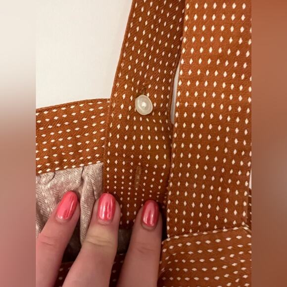 ANA Burnt Orange Cotton Polka Dot Tank Top Size Large - Picture 8 of 11